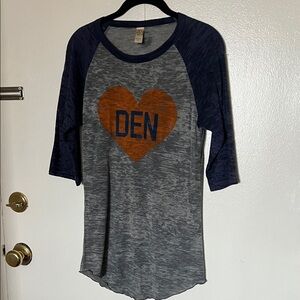 Denver Broncos burnout baseball tee